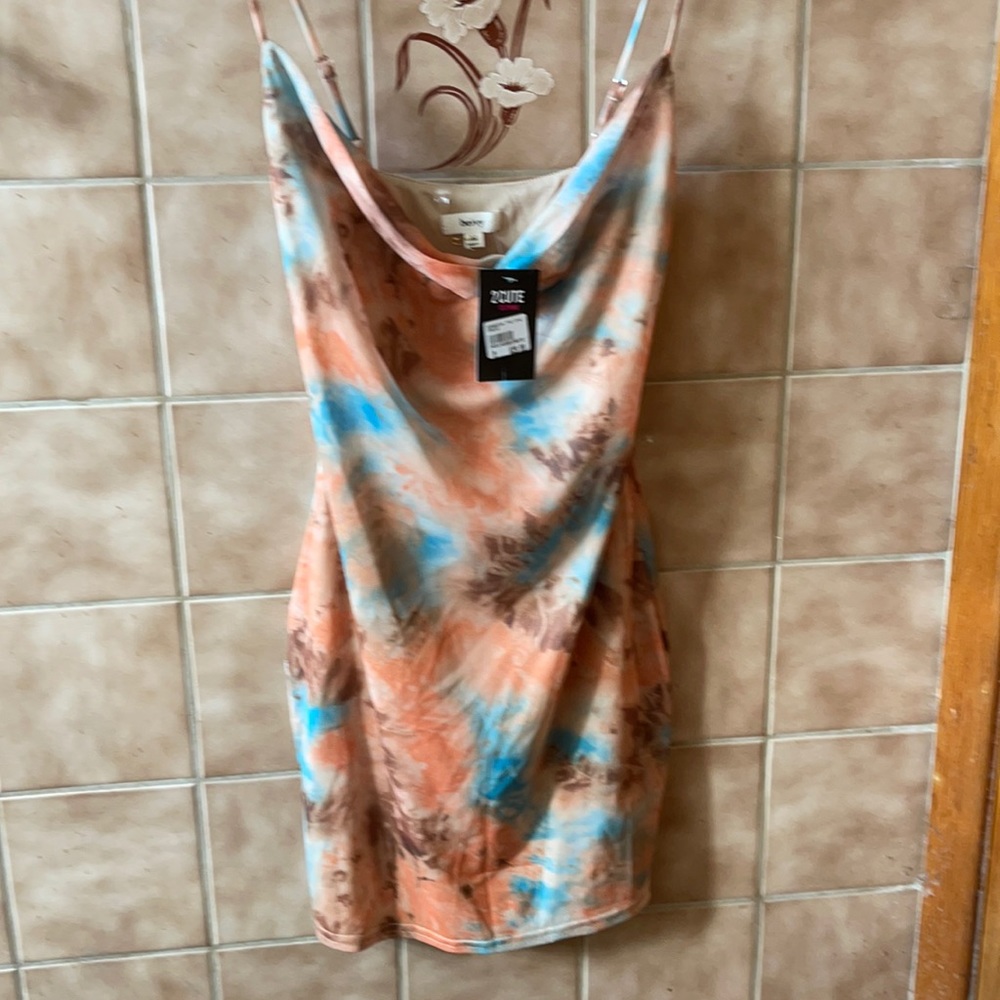 Adjustable tie dye party dress